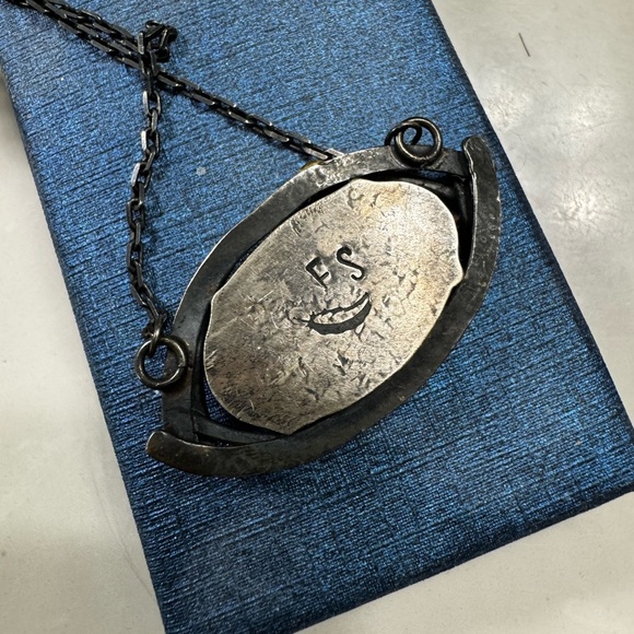 Turquoise Silver Skull/Eye Pendant Necklace - Picture 6 of 7